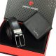 Pierre Cardin ZG-2-324-FWJ fekete férfi marhabőr ajándék szett