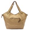 VS 016 homokszínű női bőr válltáska, shopper táska 45 x 32 x 15 cm 