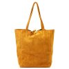 Patrizia 419-013-05 okkersárga női bőr válltáska, shopper táska 38 x 38 x 13 cm 