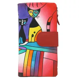   Cavaldi N14-SPW CAT piros női bőr pénztárca 10 x 18 x 3 cm