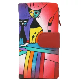   Cavaldi N14-SPW CAT piros női bőr pénztárca 10 x 18 x 3 cm