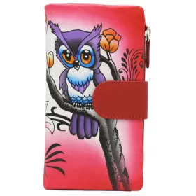   Cavaldi N14-SPW OWL piros női bőr pénztárca 10 x 18 x 3 cm