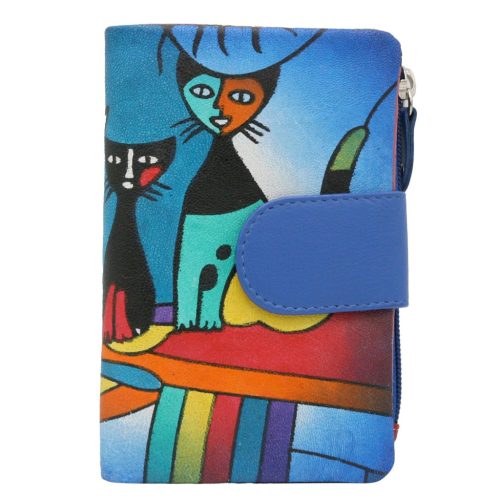 Cavaldi N18-SPW CAT kék női bőr pénztárca 10 x 14 x 3 cm
