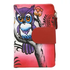   Cavaldi N18-SPW OWL piros női bőr pénztárca 10 x 14 x 3 cm