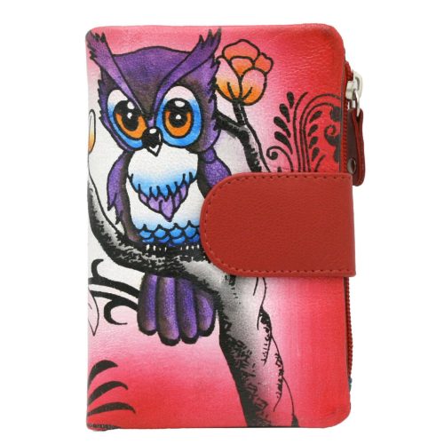 Cavaldi N18-SPW OWL piros női bőr pénztárca 10 x 14 x 3 cm