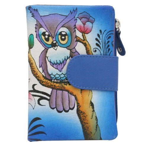 Cavaldi N18-SPW OWL kék női bőr pénztárca 10 x 14 x 3 cm
