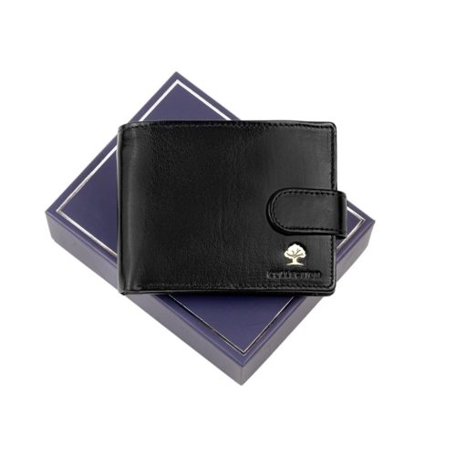 Luxury 616 RFID fekete férfi bőr pénztárca 12.5 x 9 x 2.5 cm