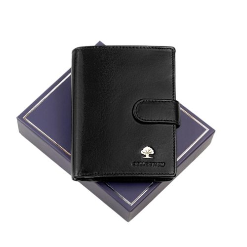 Luxury 278-9 RFID fekete férfi bőr pénztárca 9.5 x 12.8 x 2.5 cm