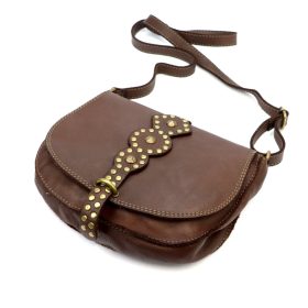 VS 037 sötétbarna női bőr válltáska 25 x 20 x 7 cm