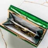Peterson PTN 55020-SH zöld női lakkbőr pénztárca, RFID 14.5 x 8.5 x 3 cm