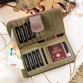 Peterson PTN 76116-PR szürke női bőr pénztárca, RFID