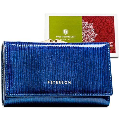 Peterson PTN 55020-PR kék női bőr pénztárca 14 x 8.5 x 3.5 cm