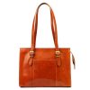 Florence 54 konyak női bőr válltáska 36 x 27 x 12 cm