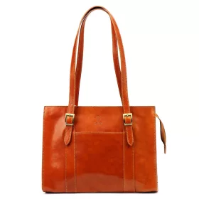 Florence 54 konyak női bőr válltáska 36 x 27 x 12 cm