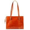 Florence 54 konyak női bőr válltáska 36 x 27 x 12 cm