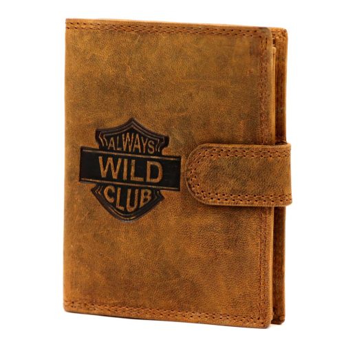 Always Wild AW-N4L-GHD pántos barna színű férfi bőrpénztárca 10 x 12.8 x 2.8 cm