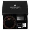 Peterson PTN KL-B001-S001 BLACK-BROWN férfi marhabőr ajándék szett