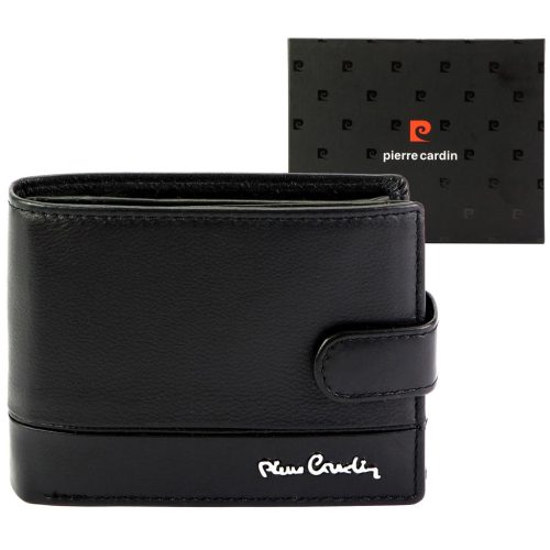 Pierre Cardin YS605 324A fekete férfi bőr pénztárca 12.5 x 10 x 3 cm 