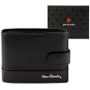 Pierre Cardin YS605 324A fekete-piros férfi bőr pénztárca 12.5 x 10 x 3 cm