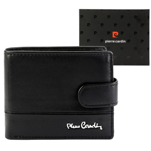 Pierre Cardin YS605 323A fekete férfi bőr pénztárca 11.5 x 8.5 x 2.8 cm 