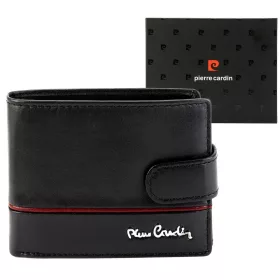   Pierre Cardin YS605 323A fekete-piros férfi bőr pénztárca 11.5 x 8.5 x 2.8 cm