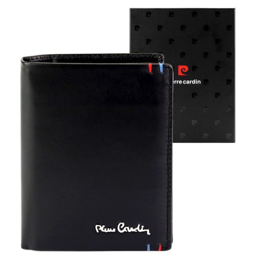 Pierre Cardin YS606 326 fekete férfi bőr pénztárca 10 x 13 x 3 cm 