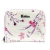 Eslee 6028 lila-fehér mintás női rostbőr pénztárca 11 x 8.5 x 3.5 cm