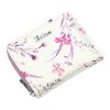 Eslee 6028 lila-fehér mintás női rostbőr pénztárca 11 x 8.5 x 3.5 cm