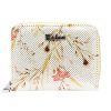 Eslee 6028 sárga-fehér mintás női rostbőr pénztárca 11 x 8.5 x 3.5 cm