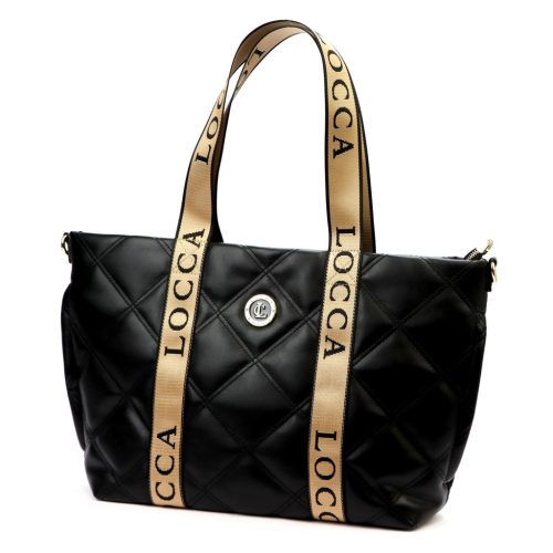 LOCCA SLC03 fekete női shopper táska 47 x 29 x 11 cm