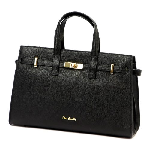 Pierre Cardin 1926 FRZ fekete női bőr kézitáska, válltáska 37.5 x 25 x 13 cm
