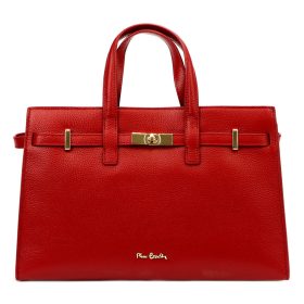   Pierre Cardin 1926 FRZ piros női bőr kézitáska, válltáska 37.5 x 25 x 13 cm