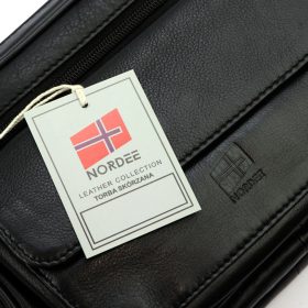 Nordee HP105 fekete férfi bőr autóstáska 24 x 16 x 8 cm