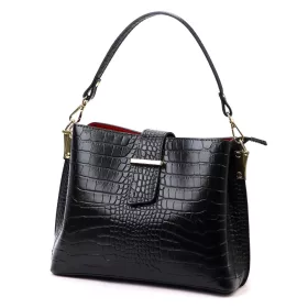   Luka 20-062 COCO fekete női bőr kézitáska, válltáska  28 x 21 x 13 cm