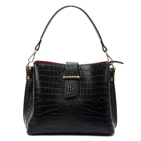   Luka 20-062 COCO fekete női bőr kézitáska, válltáska  28 x 21 x 13 cm