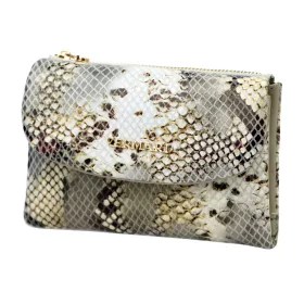   VerMari 3907 szürke kígyóbőr mintás női marhabőr pénztárca 13.5 x 9 x 3.5 cm