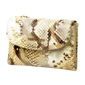   VerMari 3907 bézs kígyóbőr mintás női bőr pénztárca 13.5 x 9 x 3.5 cm