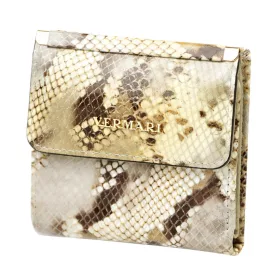   VerMari 78848 bézs kígyóbőr mintás női bőr pénztárca 10.5 x 10 x 3.5 cm