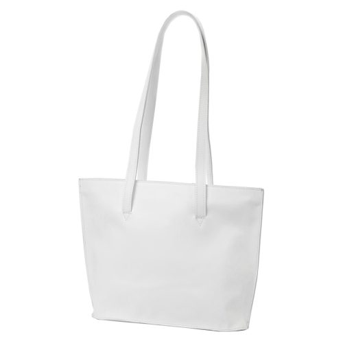 Florence 47 fehér női bőr válltáska, shopper táska 39 x 28 x 10.5 cm