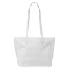 Florence 47 fehér női bőr válltáska, shopper táska 39 x 28 x 10.5 cm