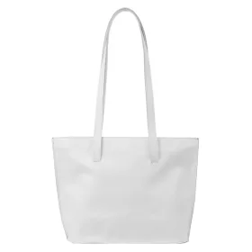   Florence 47 fehér női bőr válltáska, shopper táska 39 x 28 x 10.5 cm