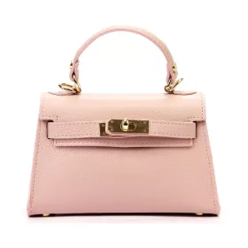   Luka 24-002 rózsaszín női bőr kézitáska, oldalpánttal 21 x 14 x 8 cm
