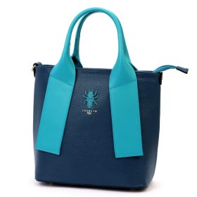   EGO ES0213IN 050025WL sötétkék női bőr kézitáska, válltáska 28 x 26 x 14 cm