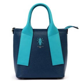   EGO ES0213IN 050025WL sötétkék női bőr kézitáska, válltáska 28 x 26 x 14 cm