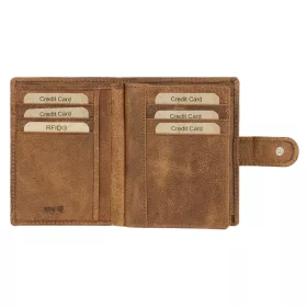   EL FORREST 703-08 RFID barna férfi bőr pénztárca 10 x 13 x 3 cm