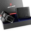 Pierre Cardin ZG-E-01 fekete férfi marhabőr ajándék szett