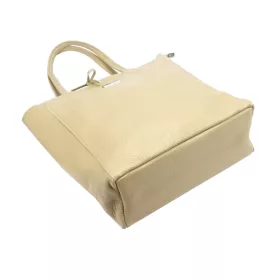   MiaMore 01-014 Z bézs női bőr válltáska, shopper 40 x 38 x 13 cm
