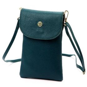   Gregorio 1747 türkiz női bőr válltáska, mobiltartó 14 x 21.5 x 5 cm