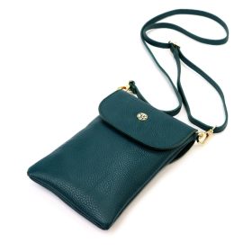   Gregorio 1747 türkiz női bőr válltáska, mobiltartó 14 x 21.5 x 5 cm