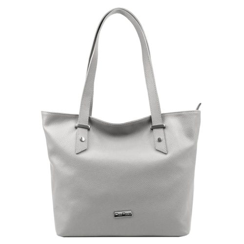 MiaMore 01-058 taupe női bőr válltáska, shopper 40 x 30 x 12 cm